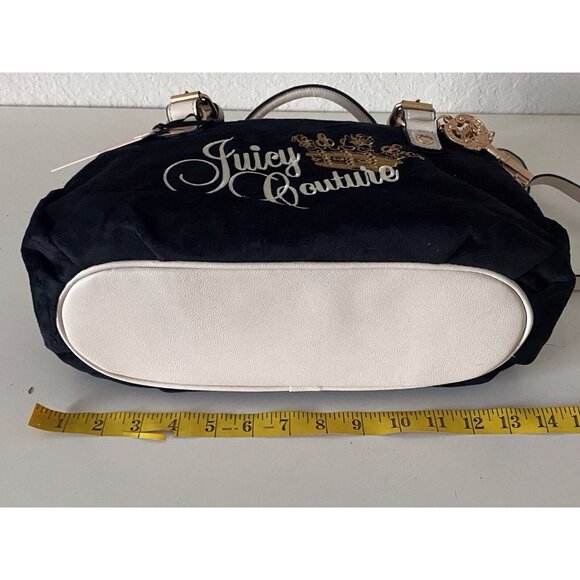 Juicy Couture The Key To Juicy Satchel Crossbody Liquorice Velvet Charm NEW - Picture 12 of 16